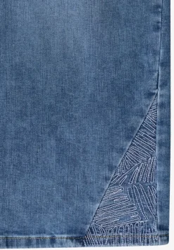 High Waist jeans met Wide Legs en borduursel