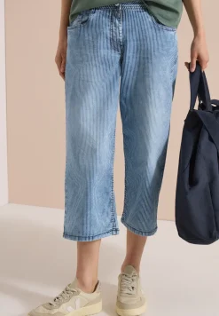 High Waist jeans met Wide Legs en strepen