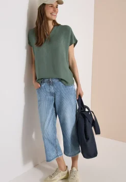 High Waist jeans met Wide Legs en strepen
