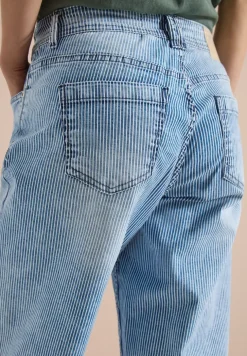 High Waist jeans met Wide Legs en strepen