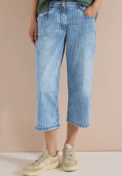 High Waist jeans met Wide Legs en strepen