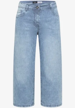 High Waist jeans met Wide Legs en strepen