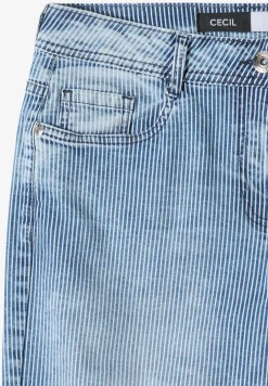 High Waist jeans met Wide Legs en strepen