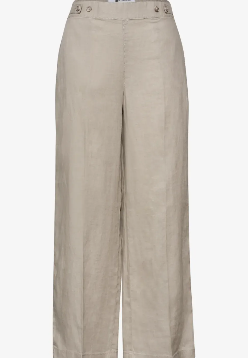 High Waist linnen broek met Wide Legs