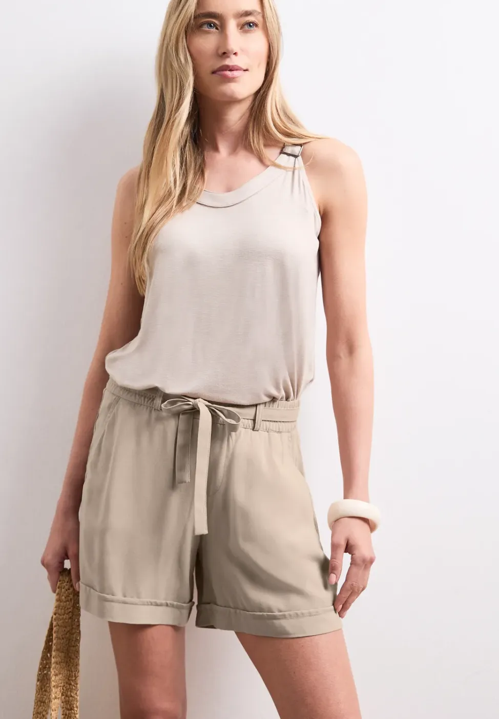 High Waist shorts met riem