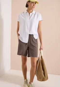 High Waist shorts met Wide Legs en structuur