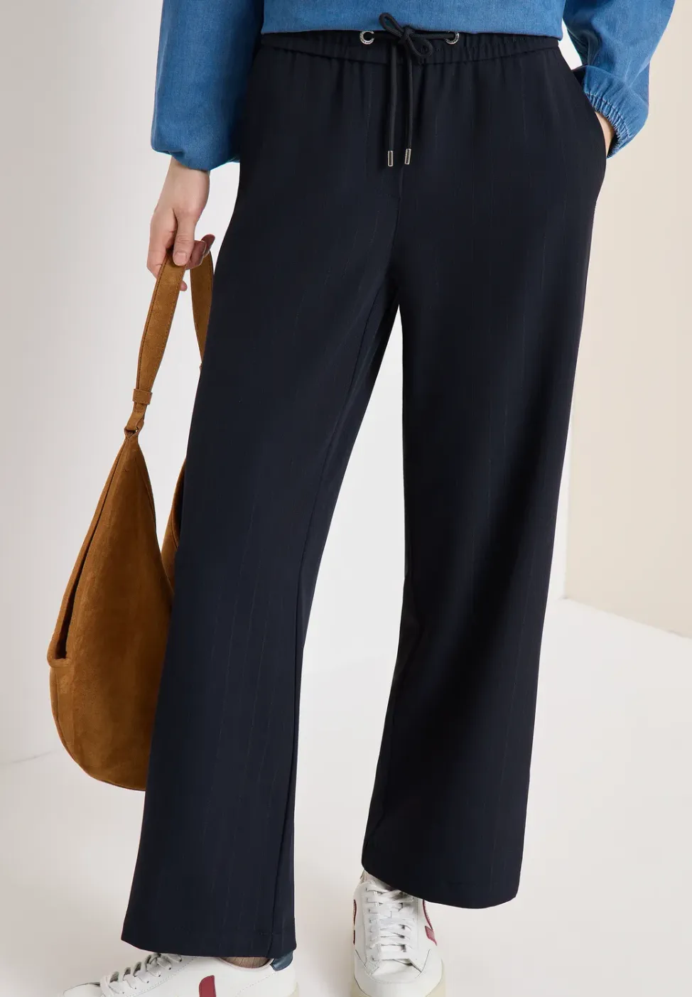 High Waist straight legs broek in Loose Fit