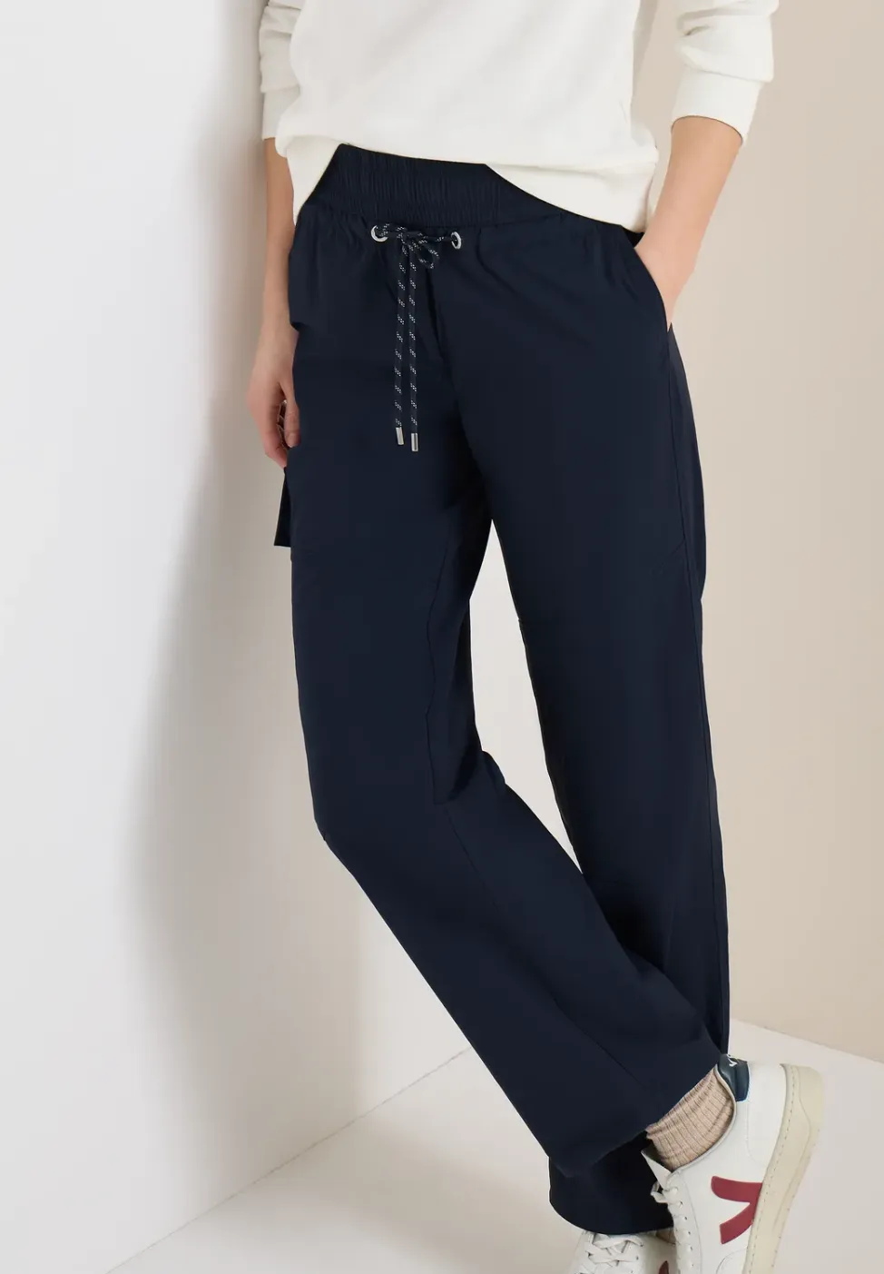 High Waist straight legs broek in Loose Fit