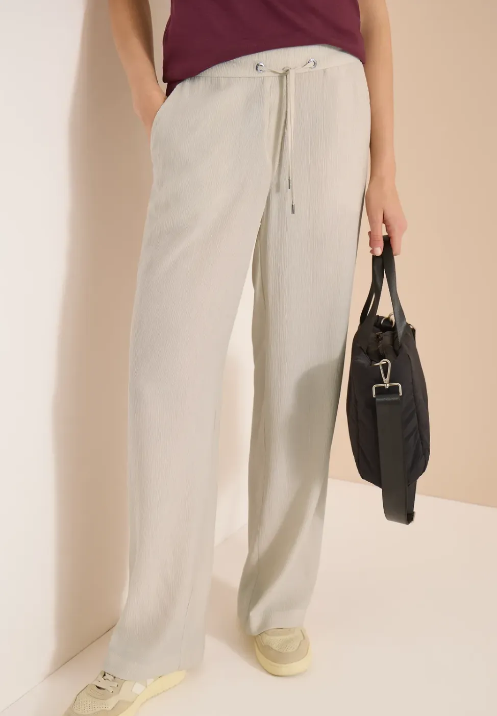 High Waist straight legs broek in Loose Fit