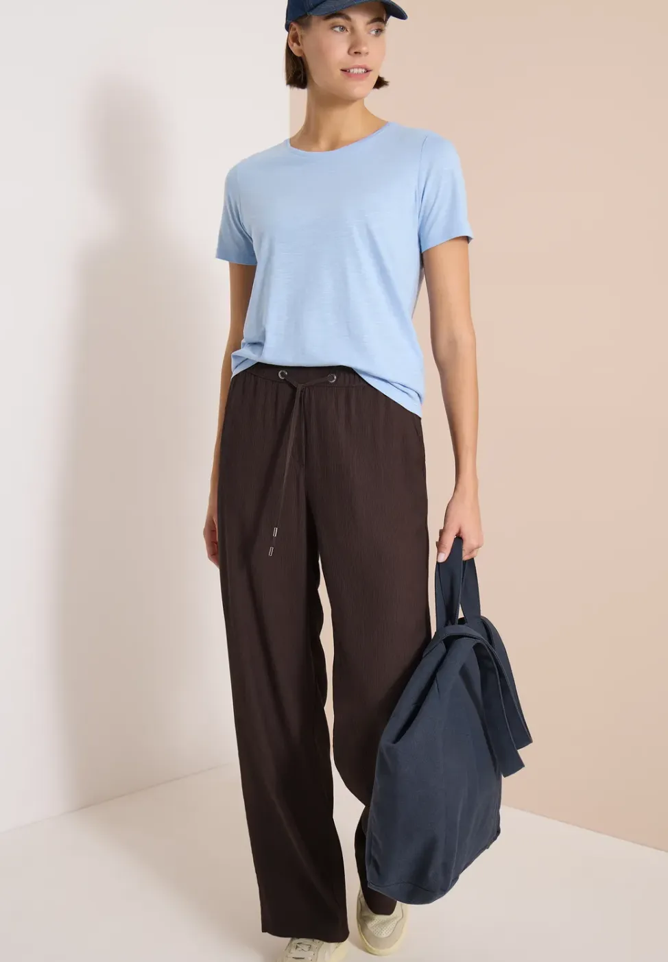High Waist straight legs broek in Loose Fit