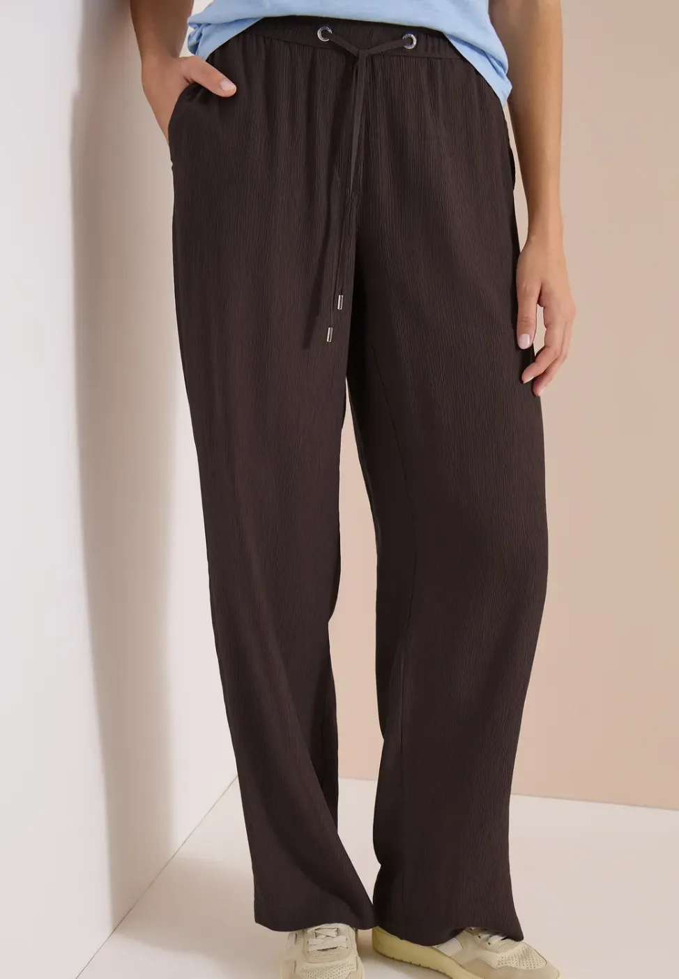 High Waist straight legs broek in Loose Fit