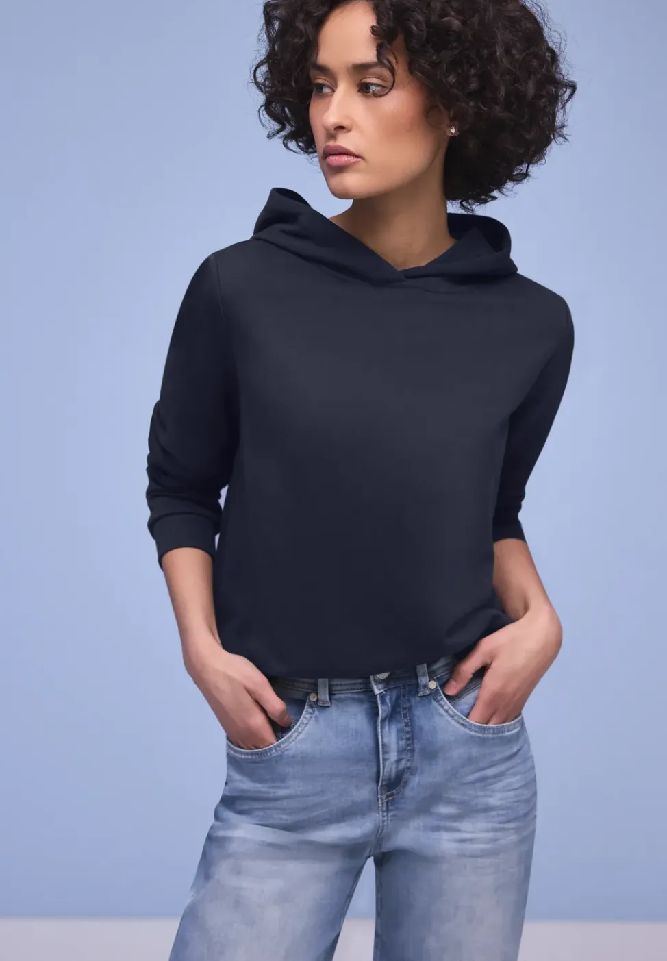 Hoodie in effen kleur