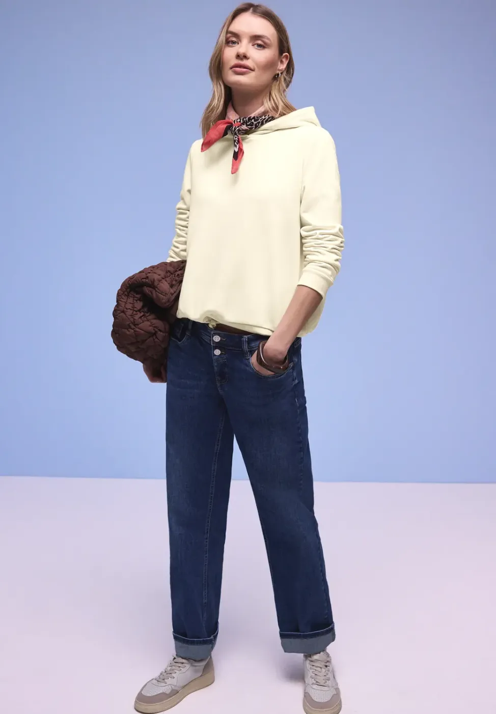 Hoodie in effen kleur