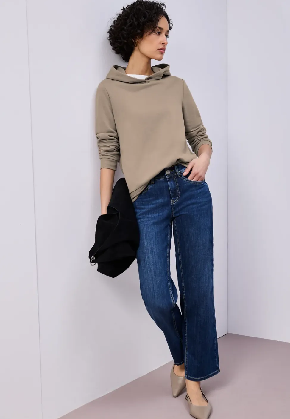 Hoodie in effen kleur
