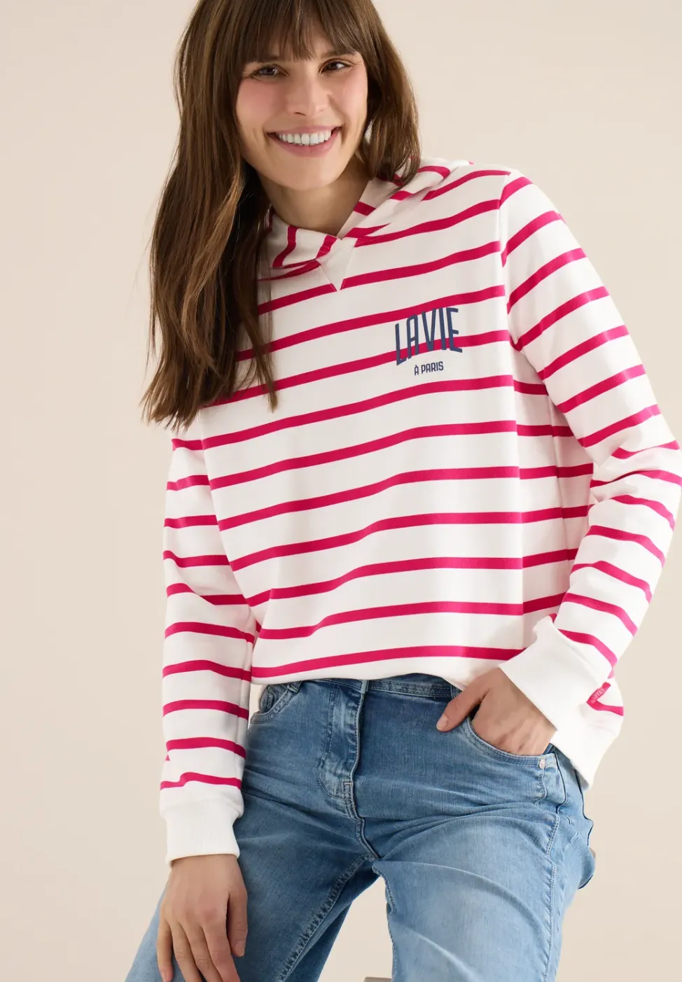 Hoodie met borstprint