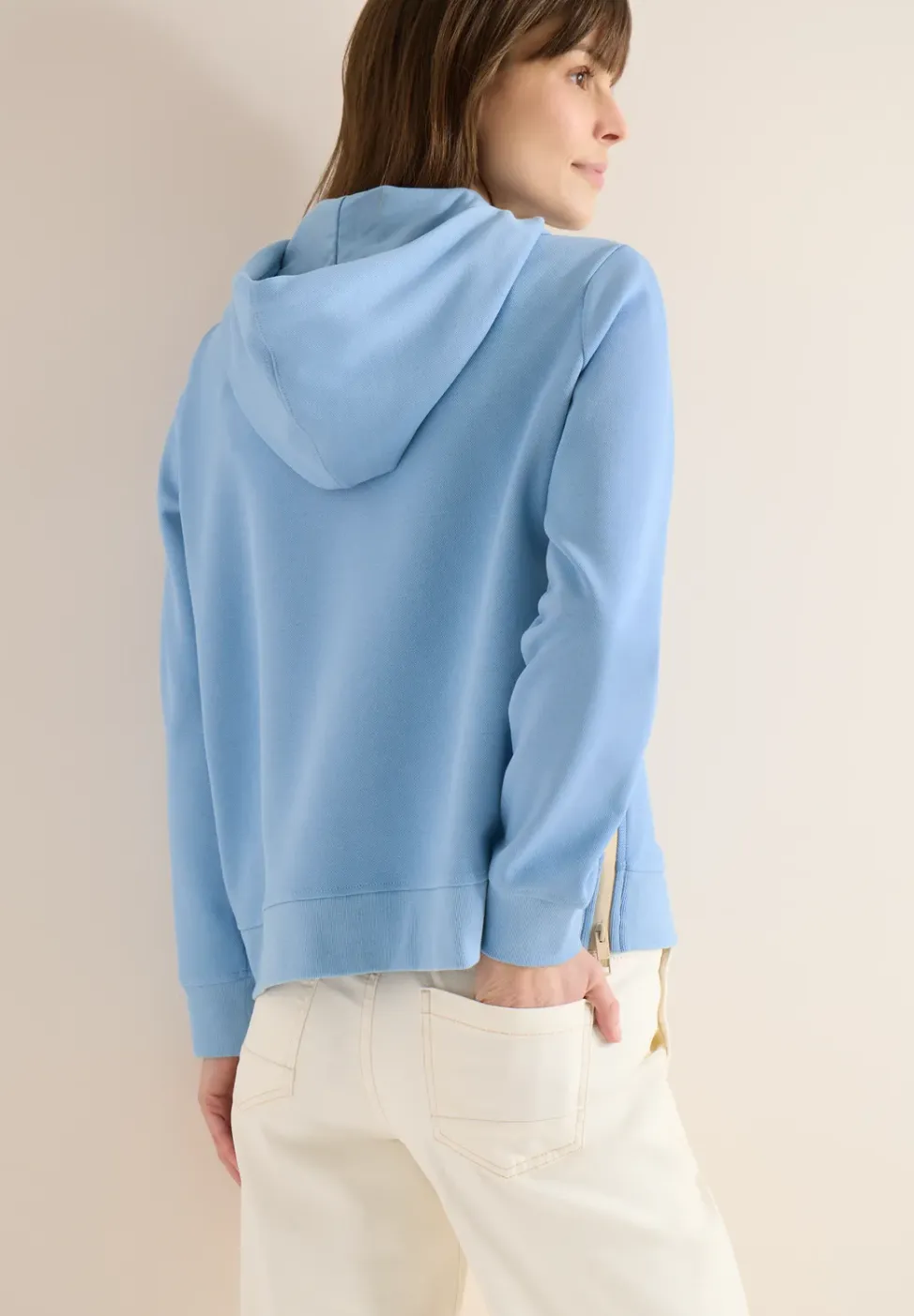 Hoodie met ritsdetails