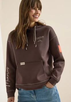 Hoodie met decoratieve stiksels