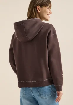 Hoodie met decoratieve stiksels