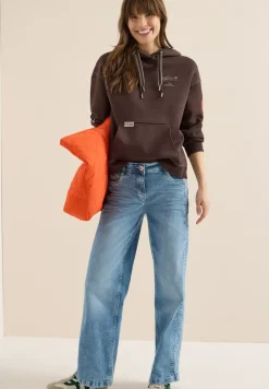 Hoodie met decoratieve stiksels