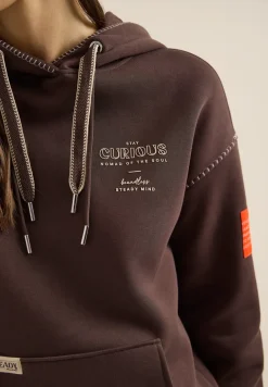 Hoodie met decoratieve stiksels