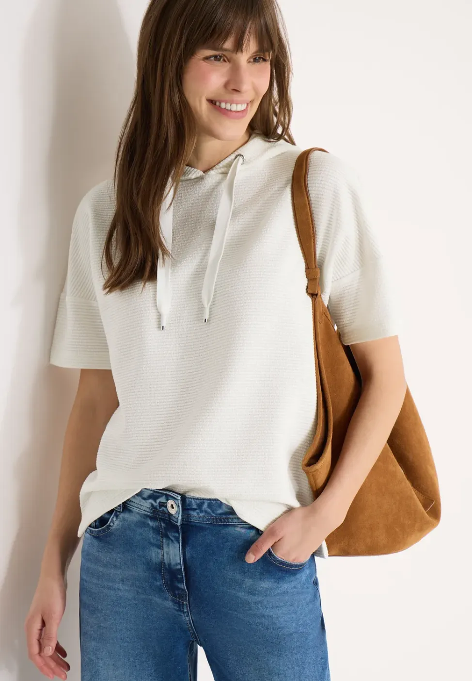 Hoodie shirt in effen kleur