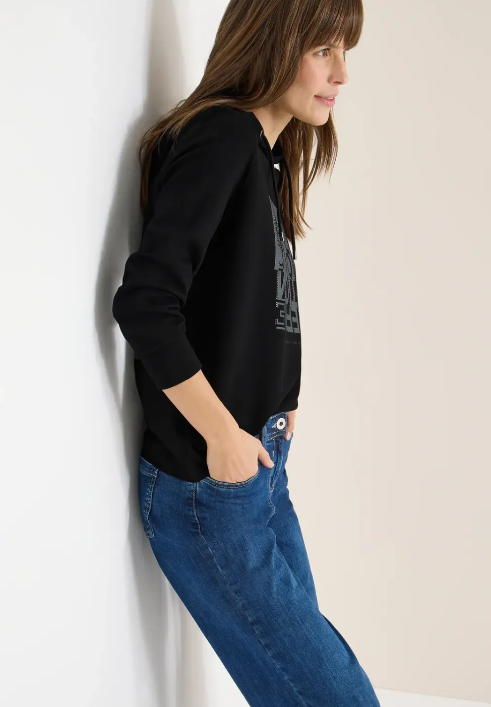 Hoodie shirt met folieprint