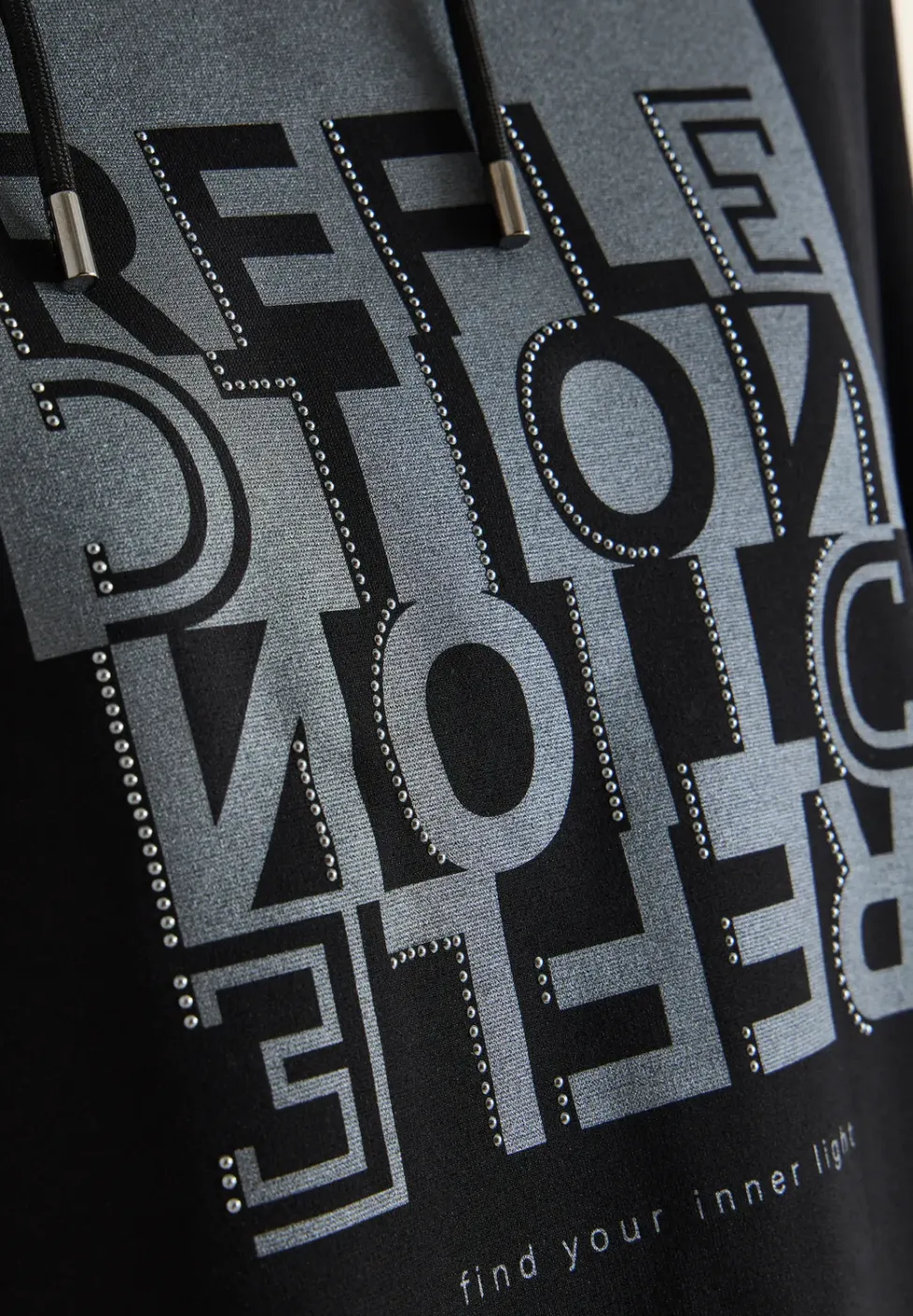 Hoodie shirt met folieprint