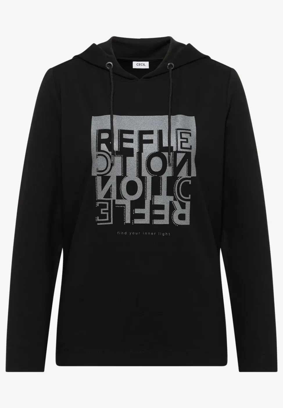 Hoodie shirt met folieprint