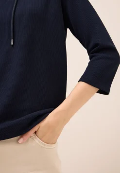 Hoodie Shirt met geribde structuur