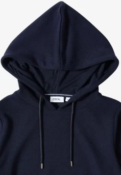 Hoodie Shirt met geribde structuur