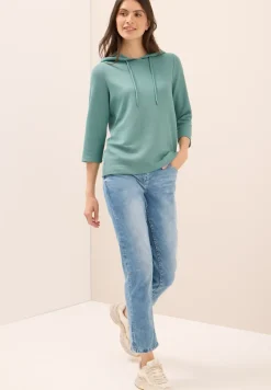 Hoodie Shirt met geribde structuur