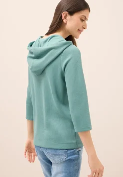 Hoodie Shirt met geribde structuur