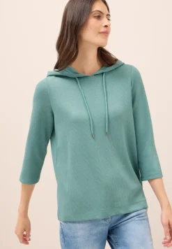 Hoodie Shirt met geribde structuur