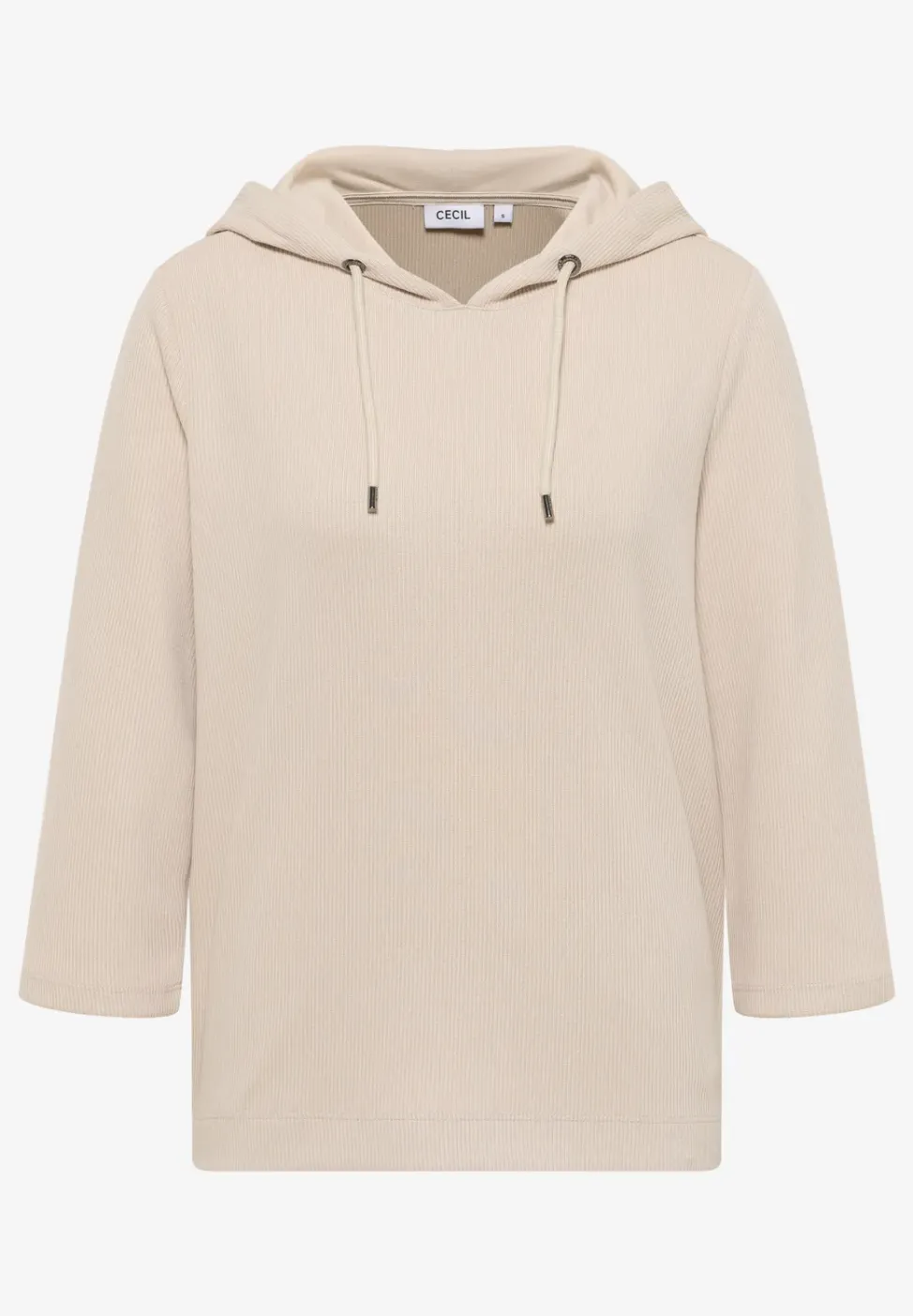 Hoodie Shirt met geribde structuur