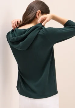 Hoodie Shirt met geribde structuur