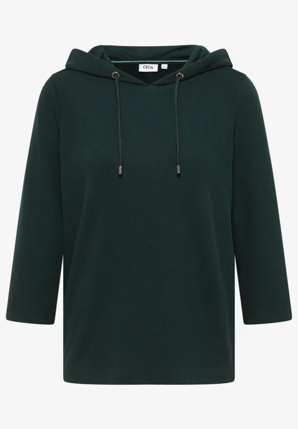 Hoodie Shirt met geribde structuur