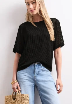 2-in-1 shirt van mesh met boothals