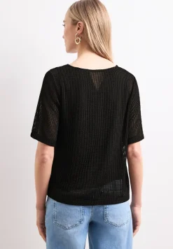 2-in-1 shirt van mesh met boothals