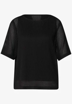 2-in-1 shirt van mesh met boothals