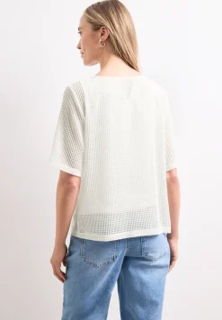 2-in-1 shirt van mesh met boothals
