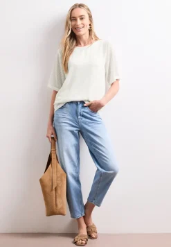 2-in-1 shirt van mesh met boothals