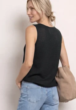 2-in-1 top van mesh met boothals