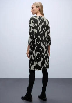 Jacquard jurk met knopen