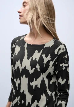 Jacquard jurk met knopen
