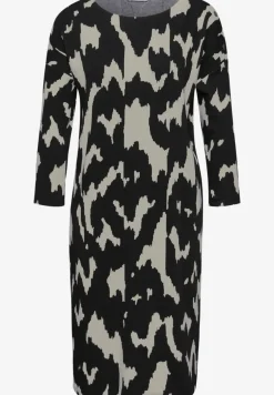 Jacquard jurk met knopen