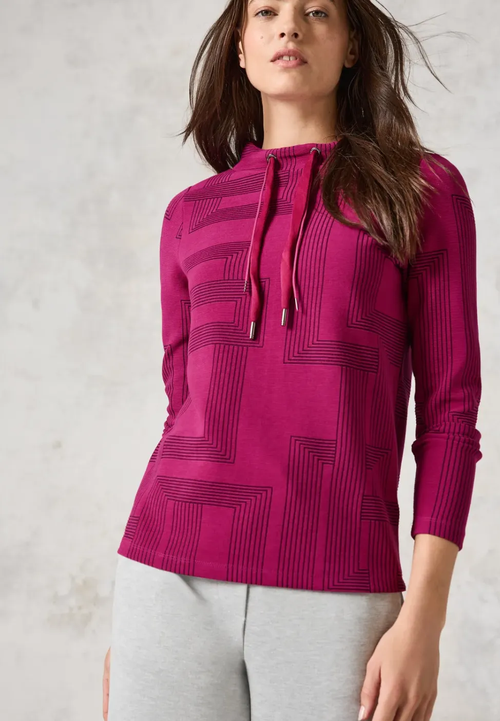 Jacquard shirt met lange mouwen