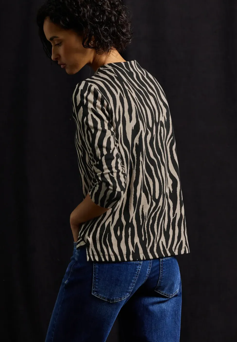 Jacquard shirt met rits