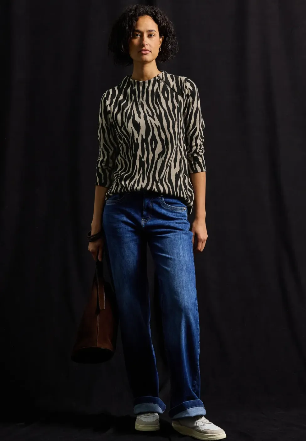 Jacquard shirt met rits