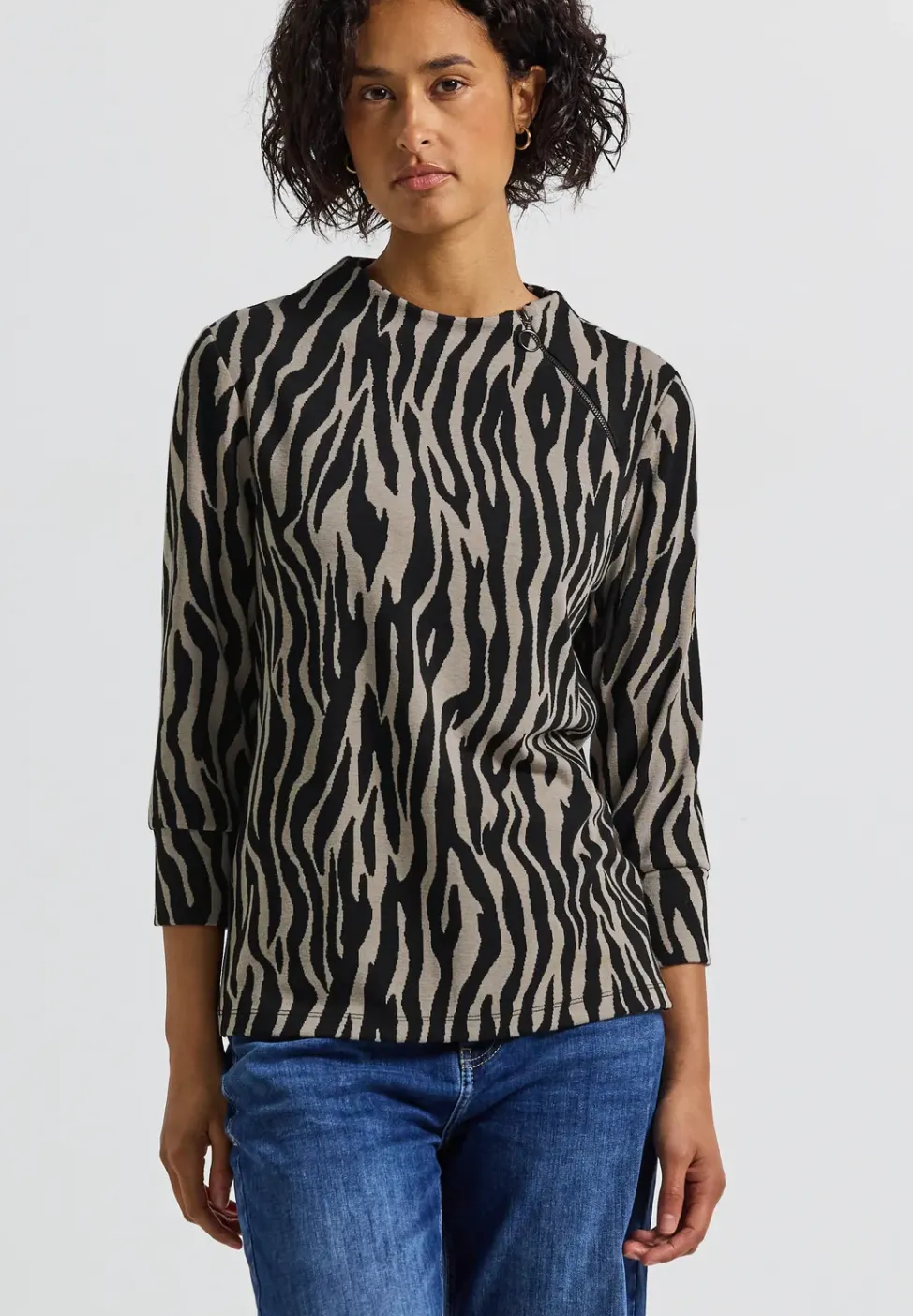 Jacquard shirt met rits