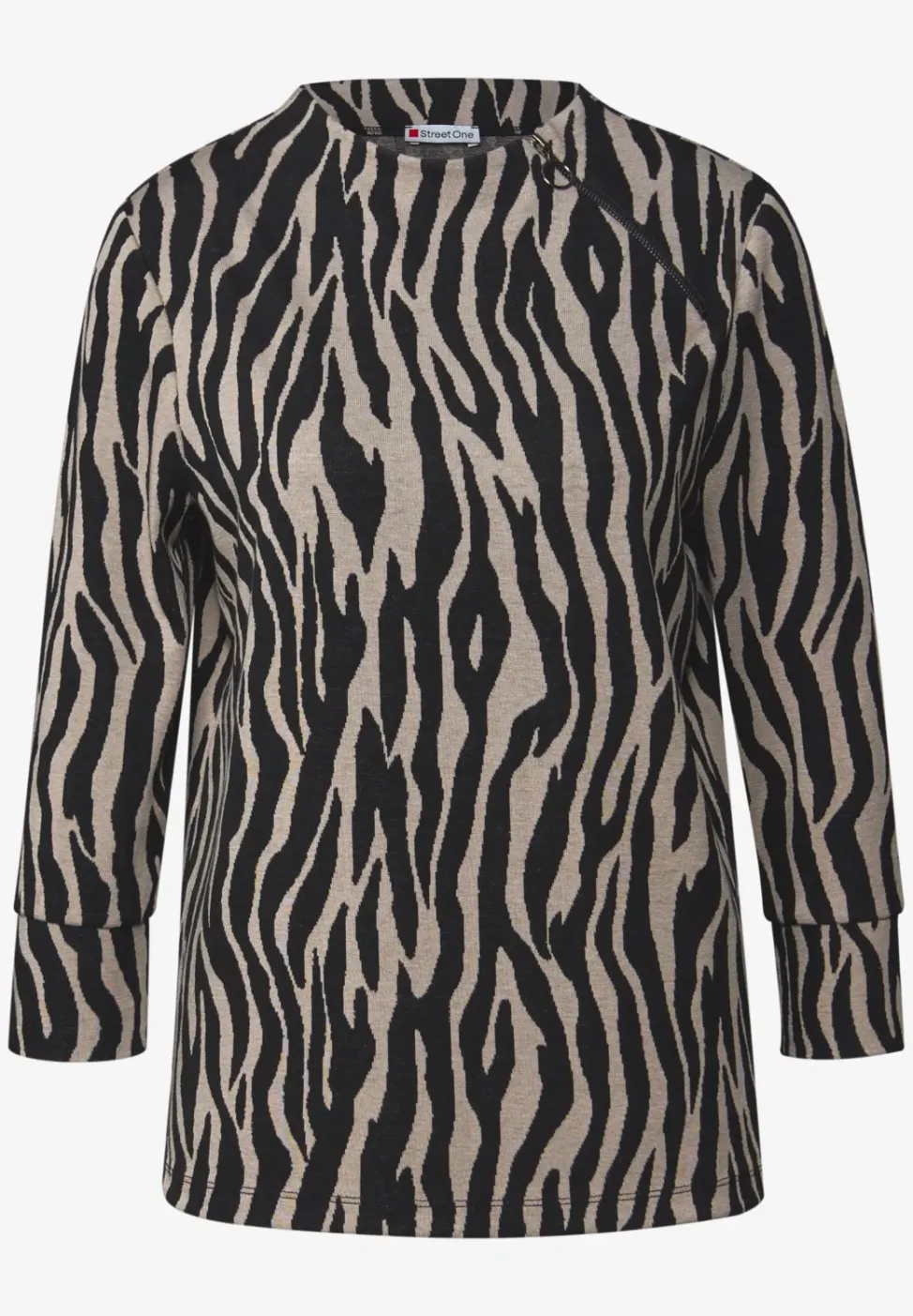 Jacquard shirt met rits